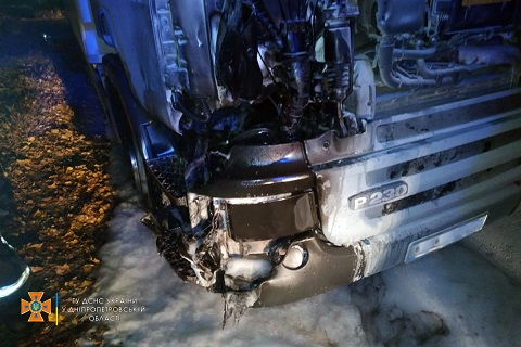 Под г. Каменское горел грузовой автомобиль «Scania» Днепродзержинск
