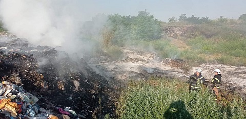 В Каменском районе горела свалка Днепродзержинск