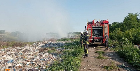 В Каменском районе горела свалка Днепродзержинск