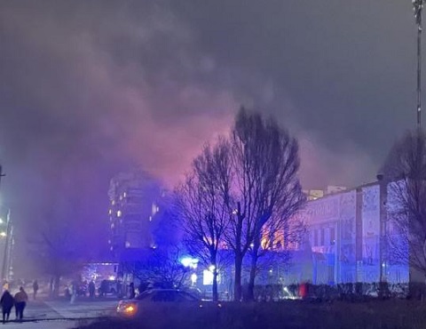 В Каменском горел водно-оздоровительный комплекс Днепродзержинск