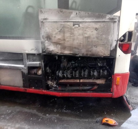 В Каменском произошло возгорание автобуса Днепродзержинск